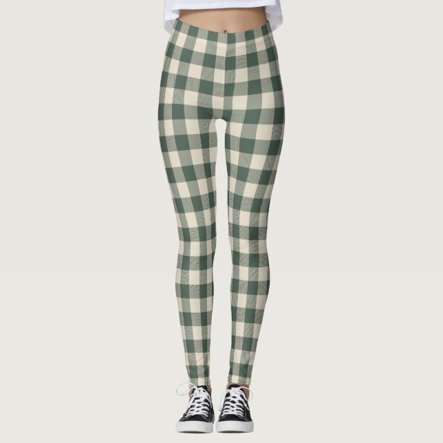 Legging Xadrez de Buffalo Tartan Floresta Verde    (Frente)