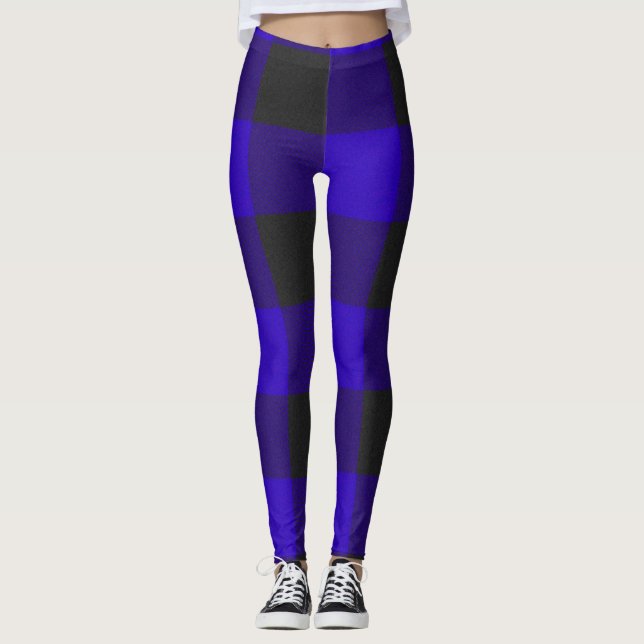 Legging Xadrez de Buffalo - Verificação Real Azul (Frente)