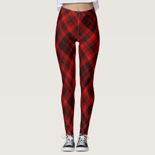Legging Xadrez de Buffalo Vermelho e Negro