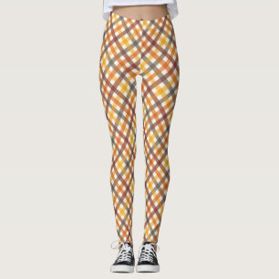 Legging Xadrez de Colunas do outono
