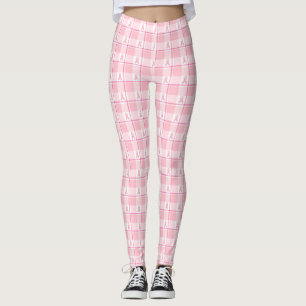 Legging Xadrez de Conscientização do Câncer de Mama Fita R
