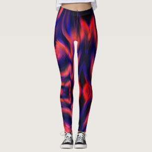 Legging Xadrez de cor laranja a azul escura torcida no est
