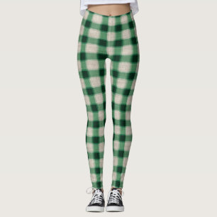 Legging Xadrez de Creme Verde