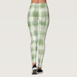 Legging Xadrez de Creme Verde fazenda