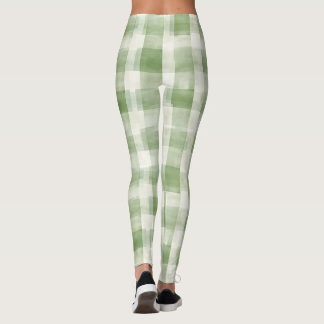 Legging Xadrez de Creme Verde fazenda (Verso)
