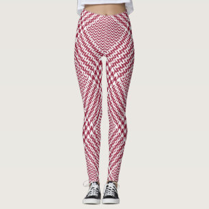 Legging Xadrez de Glen Branco Vermelho: Tartan Torcido