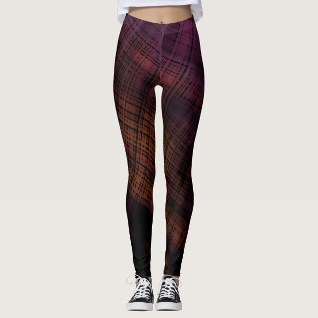 Legging Xadrez de Grunge Escura (Frente)