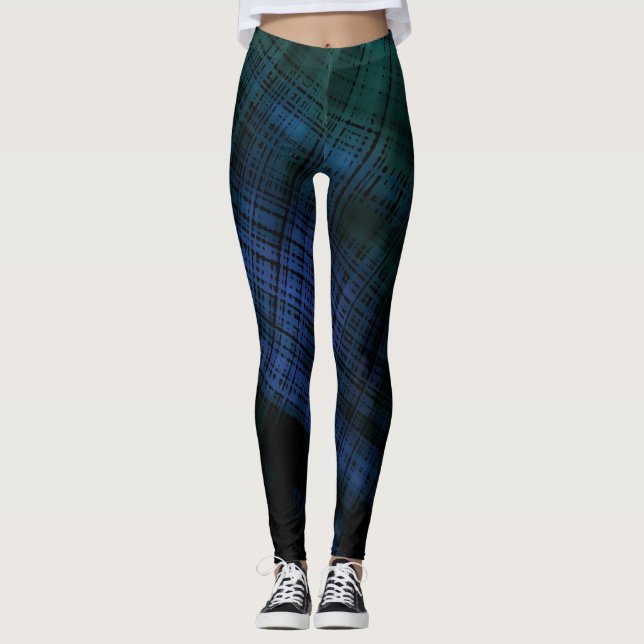 Legging Xadrez de Grunge Escura (Frente)