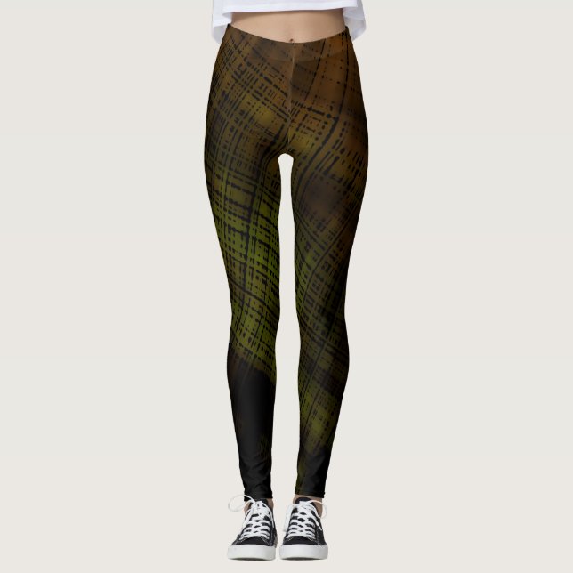Legging Xadrez de Grunge Escura (Frente)