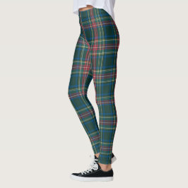 Legging Xadrez de Natal clássico, Tartan, preto, verde ver