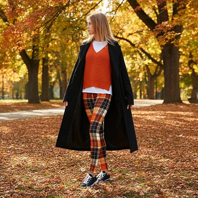 Legging xadrez de outono (Criador carregado)