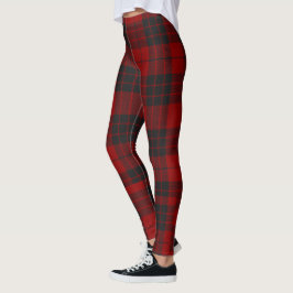Legging Xadrez de Padrão Rustic Red and Black Tartan Buffa