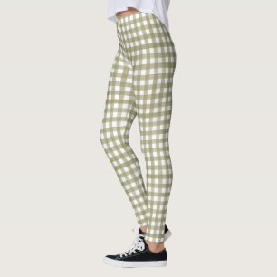 Legging Xadrez de Sage Green Gingham, Padrão