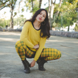 Legging Xadrez de Saskatchewan Verde Âmbar