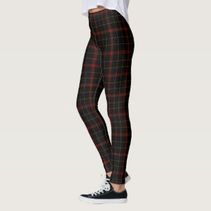 Legging Xadrez de Tartan amarela vermelha dobro preta