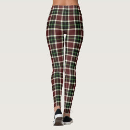 Legging Xadrez de Tartan Branco Verde Brilhante Escuro