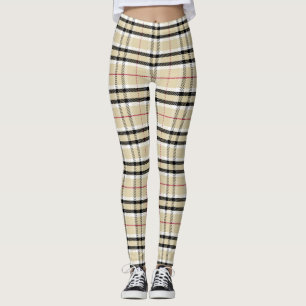 Legging Xadrez de Tartan com legendas de padrão verificada