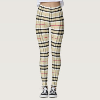 Legging Xadrez de Tartan com legendas de padrão verificada