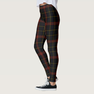 Legging Xadrez de Tartan gigante amarela vermelha dobro