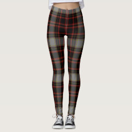 Legging Xadrez de Tartan gigante cinzenta vermelha preta