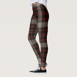 Legging Xadrez de Tartan gigante cinzenta vermelha preta