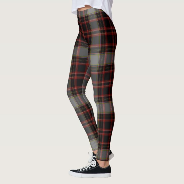 Legging Xadrez de Tartan gigante cinzenta vermelha preta (Esquerda)