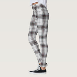 Legging Xadrez de Tartan vermelha preta branca