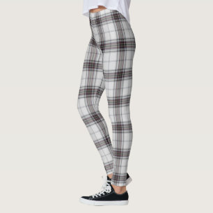 Legging Xadrez de Tartan vermelha preta branca