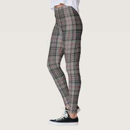 Legging Xadrez de Tartan vermelha preta cinzenta do Taupe