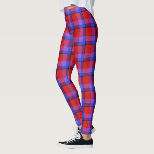 Legging Xadrez de Tartan Vermelho e Púrpura da Escócia
