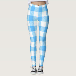 Legging Xadrez do Céu de Verão de Vida Lenta