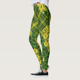 Legging Xadrez e Patches Florais