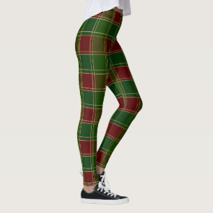 Legging Xadrez Escocesa Clan Green Red Tartan