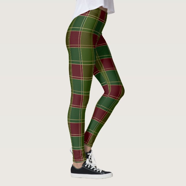 Legging Xadrez Escocesa Clan Green Red Tartan (Direita)