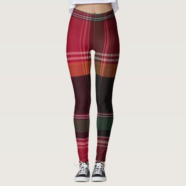 Legging Xadrez Madras das Ilhas Virgens (Frente)
