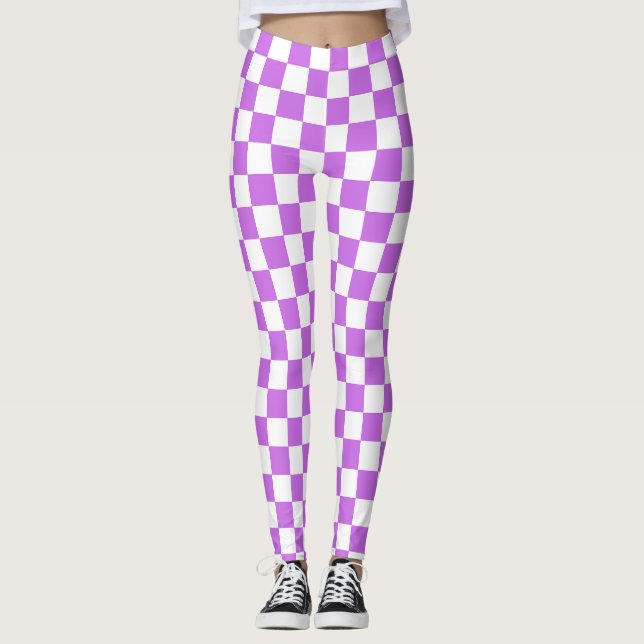 Legging Xadrez magenta visual clássico (Frente)