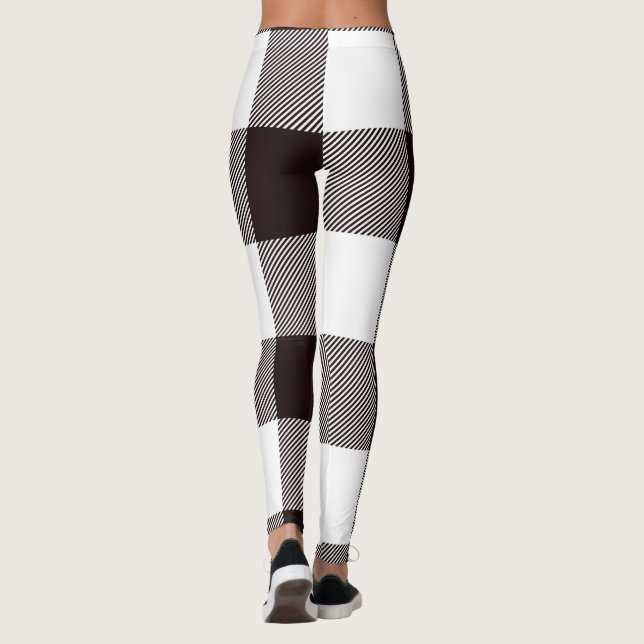 Legging Xadrez Marrom e Branco Elegante (Verso)