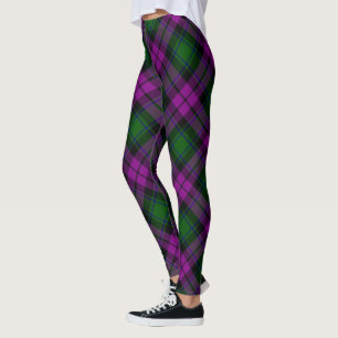 Legging Xadrez moderno fúcsia roxo e verde