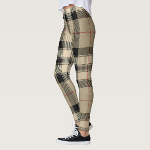 Legging Xadrez Negra E Beige Projetista