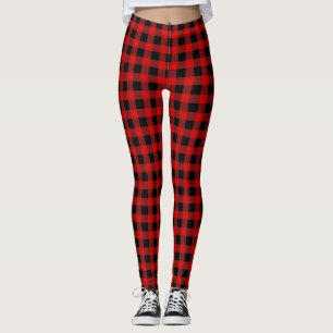 Legging Xadrez Negra Negra Brilhante Tartan