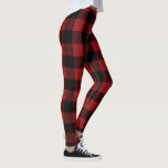 Legging Xadrez Negra Vermelha Túmulos Modernos de Verifica<br><div class="desc">Design MIGNED Xadrez preto e vermelho marcado</div>