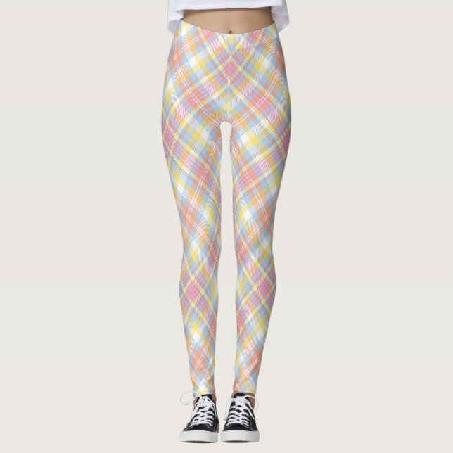 Legging Xadrez Pastel da listra (Frente)