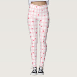 Legging XADREZ PInk com Corações