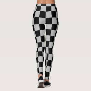 Legging Xadrez preta & cinzenta verificada