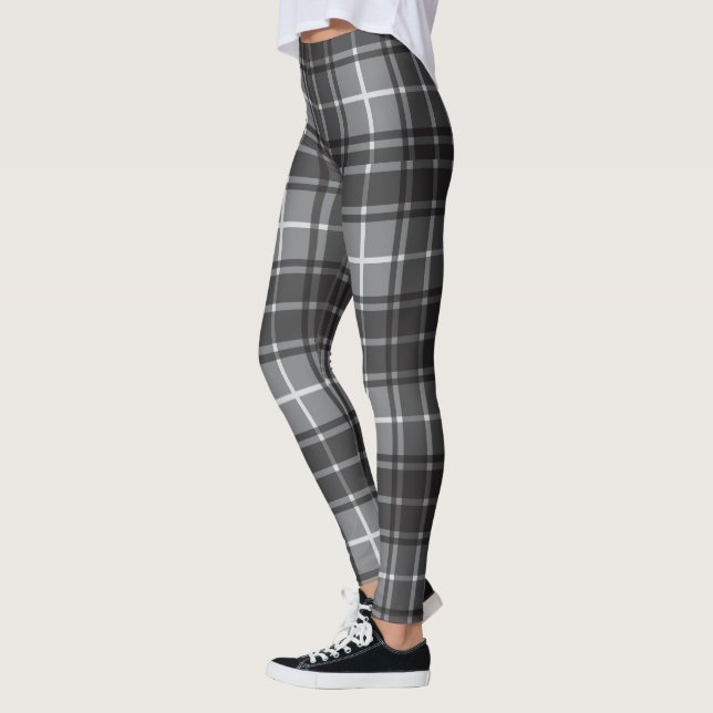 Legging Xadrez Preta e Cinza (Esquerda)