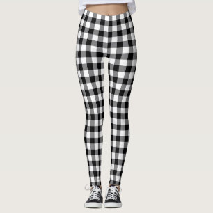Legging Xadrez Preto E Branco Gingham Quadriculado