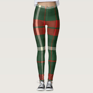 Legging Xadrez quente em vermelho, verde e branco