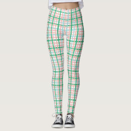 Legging Xadrez rosa e verde
