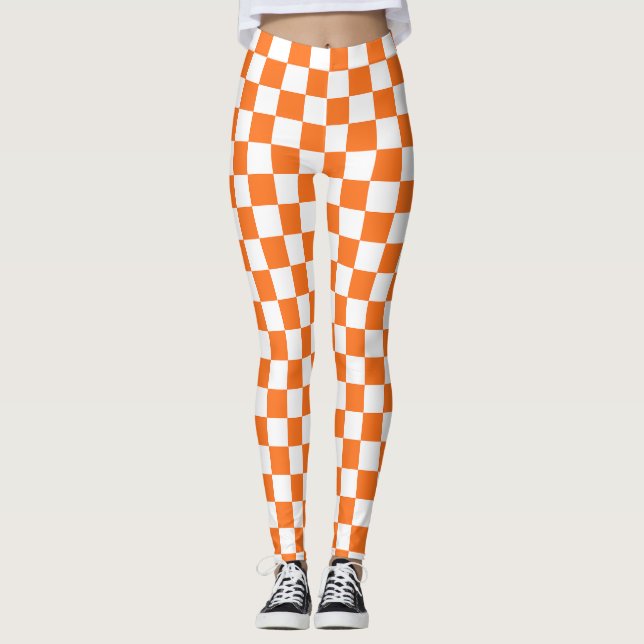 Legging Xadrez salmão visual clássico (Frente)