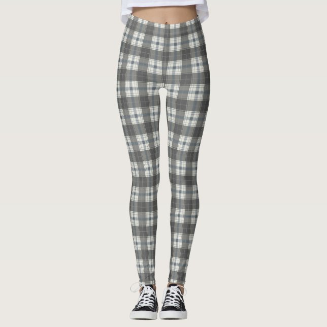 Legging xadrez suave carvão (Frente)